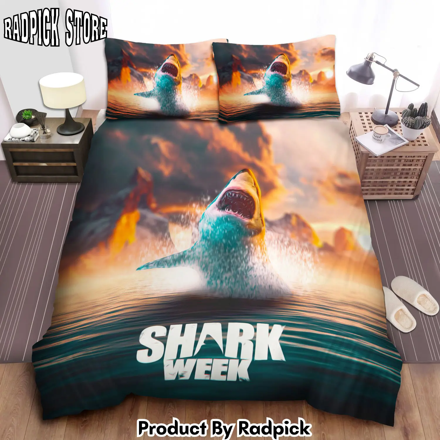 Radpick shark week duvet cover bedroom sets comfortable bedding sets rp3272357